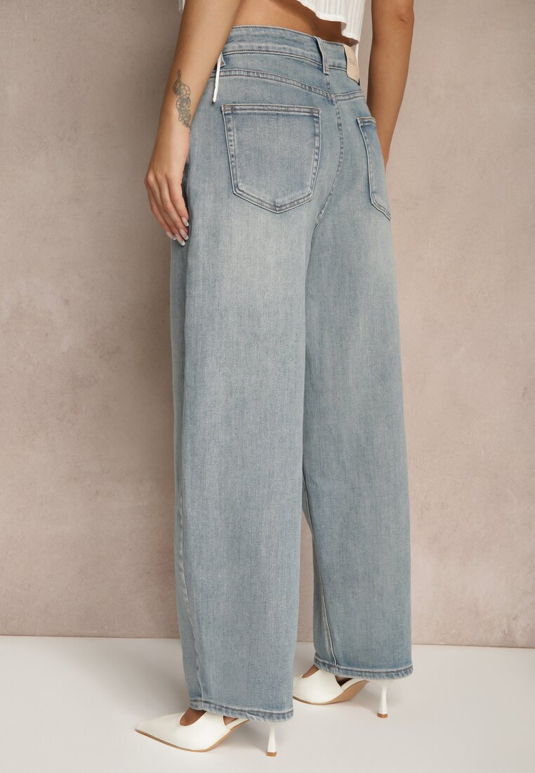 Niebieskie Jeansy Slouchy High Waist Halriva