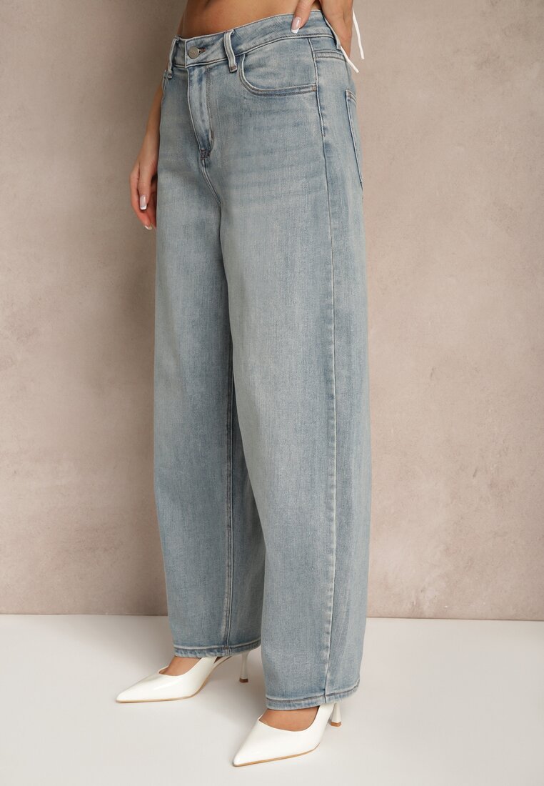 Niebieskie Jeansy Slouchy High Waist Halriva