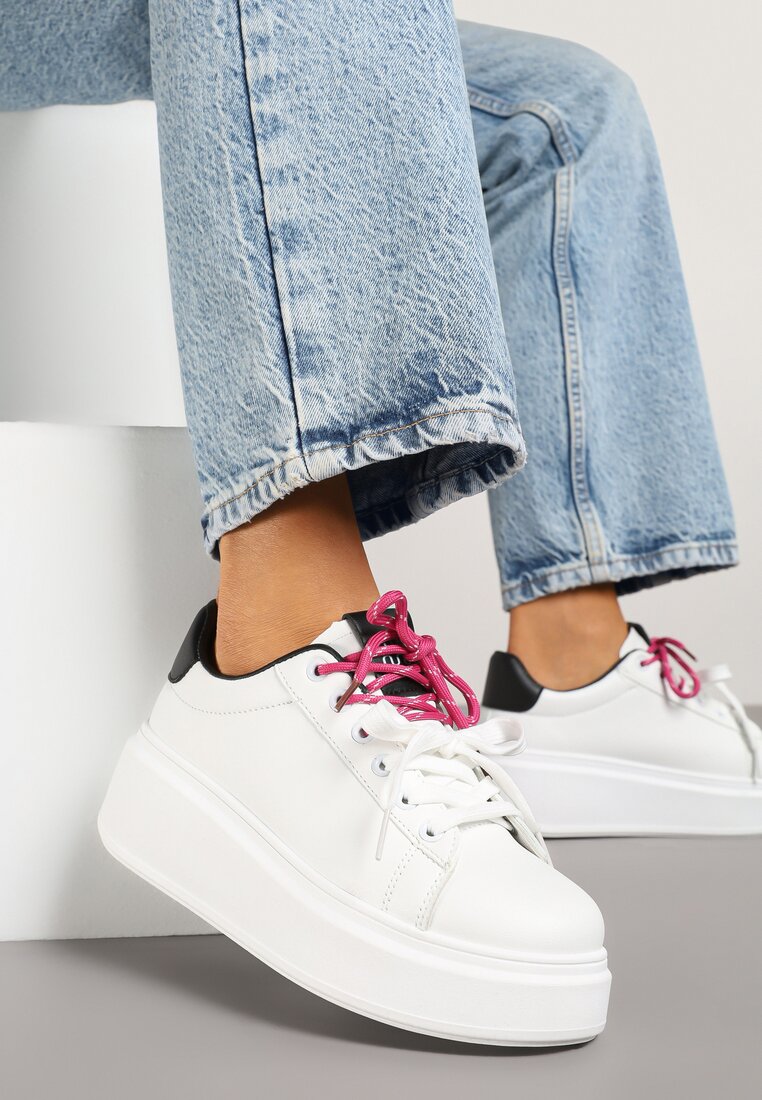 Sneakers Alb cu negru