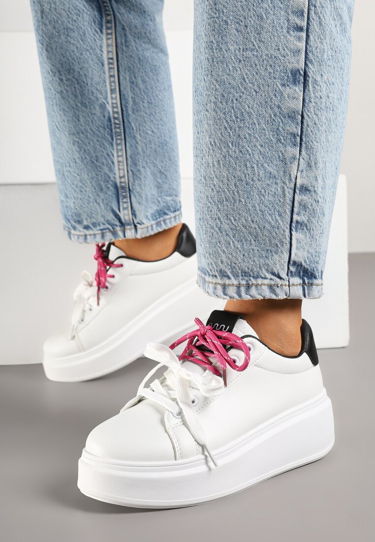 Sneakers Alb cu negru