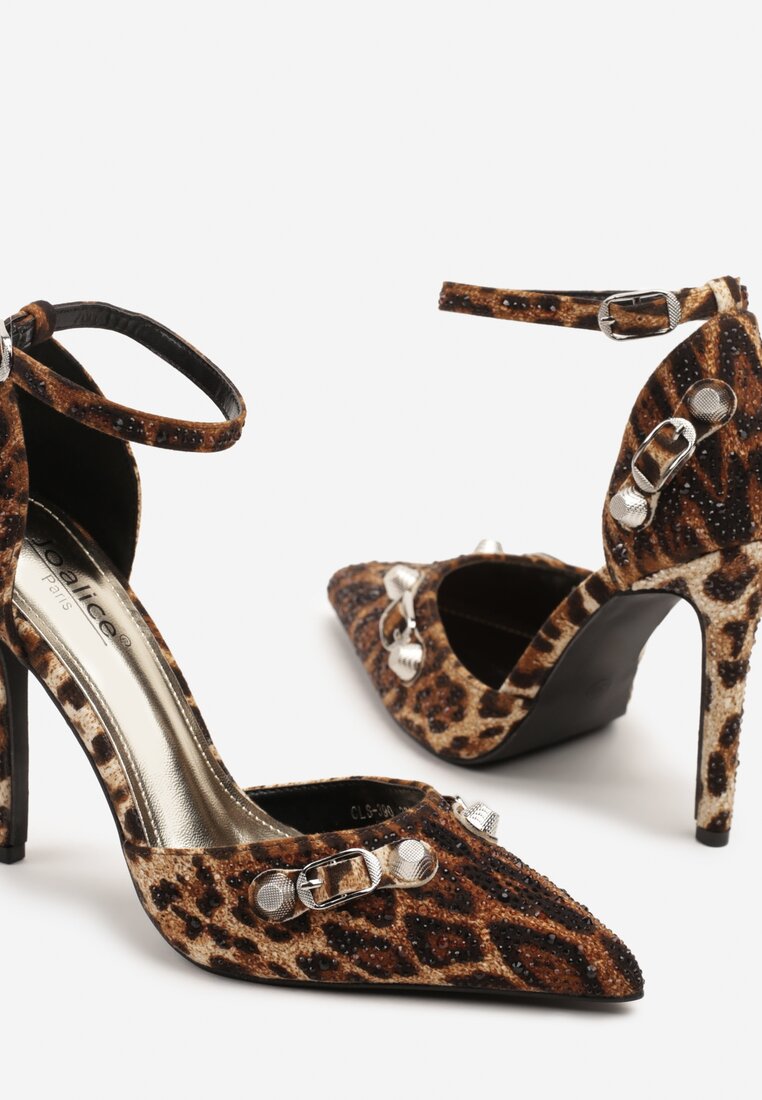 Pantofi stiletto Ridirianne Imprimeu leopard