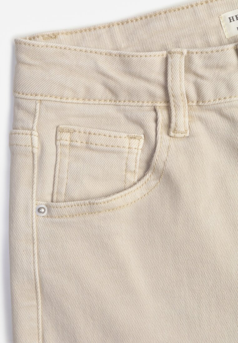 Jasnobeżowe Jeansy z Bawełny w Klasycznym Stylu Allivine