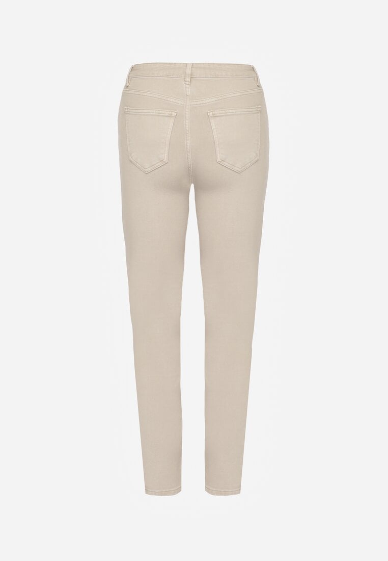 Jasnobeżowe Jeansy z Bawełny w Klasycznym Stylu Allivine