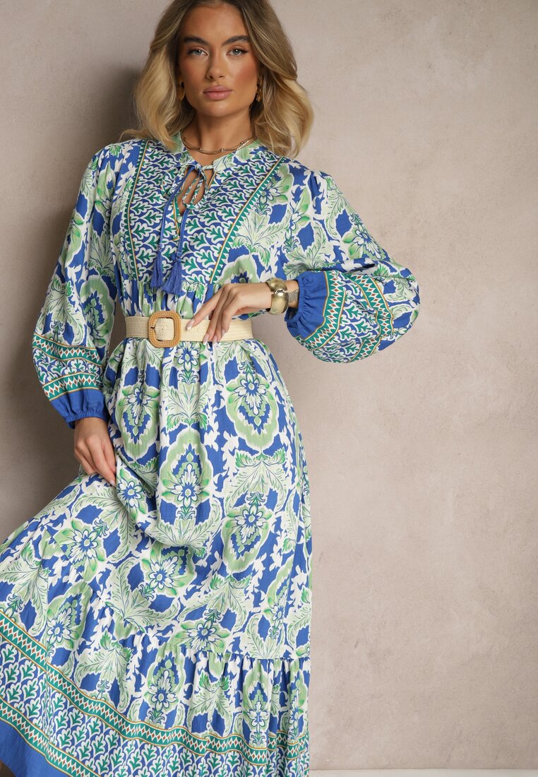 Rochie Ridira Albastră cu verde
