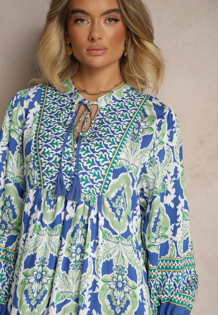 Rochie Ridira Albastră cu verde