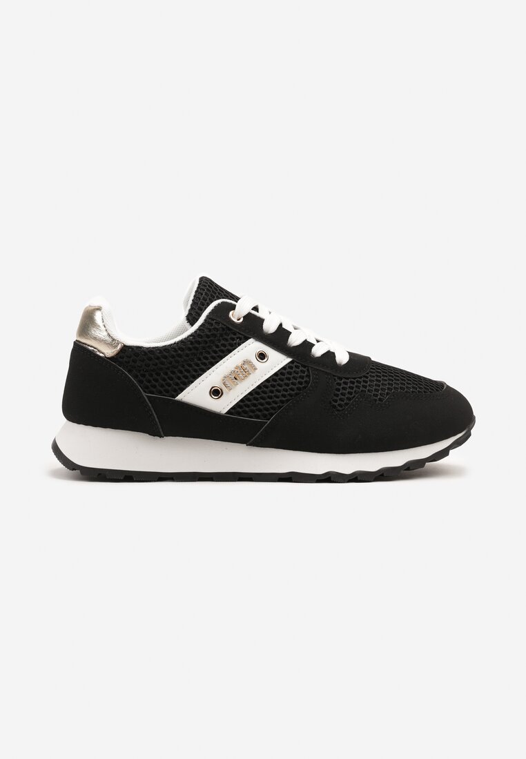 Czarne Sneakersy z Ozdobnymi Cyrkoniami Adisona