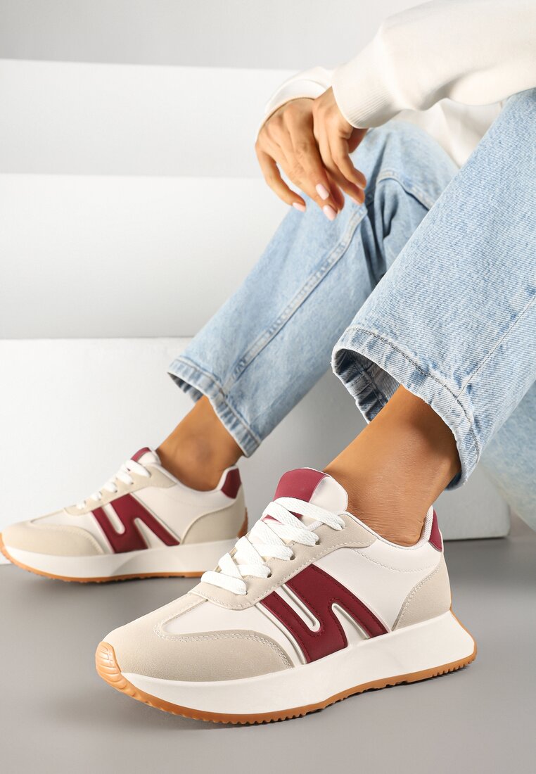 Sneakers Dalvisa Bordo cu roșu