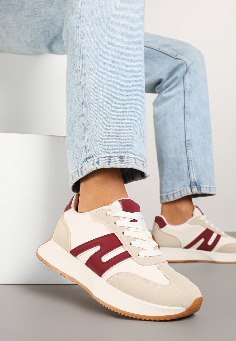 Sneakers Dalvisa Bordo cu roșu