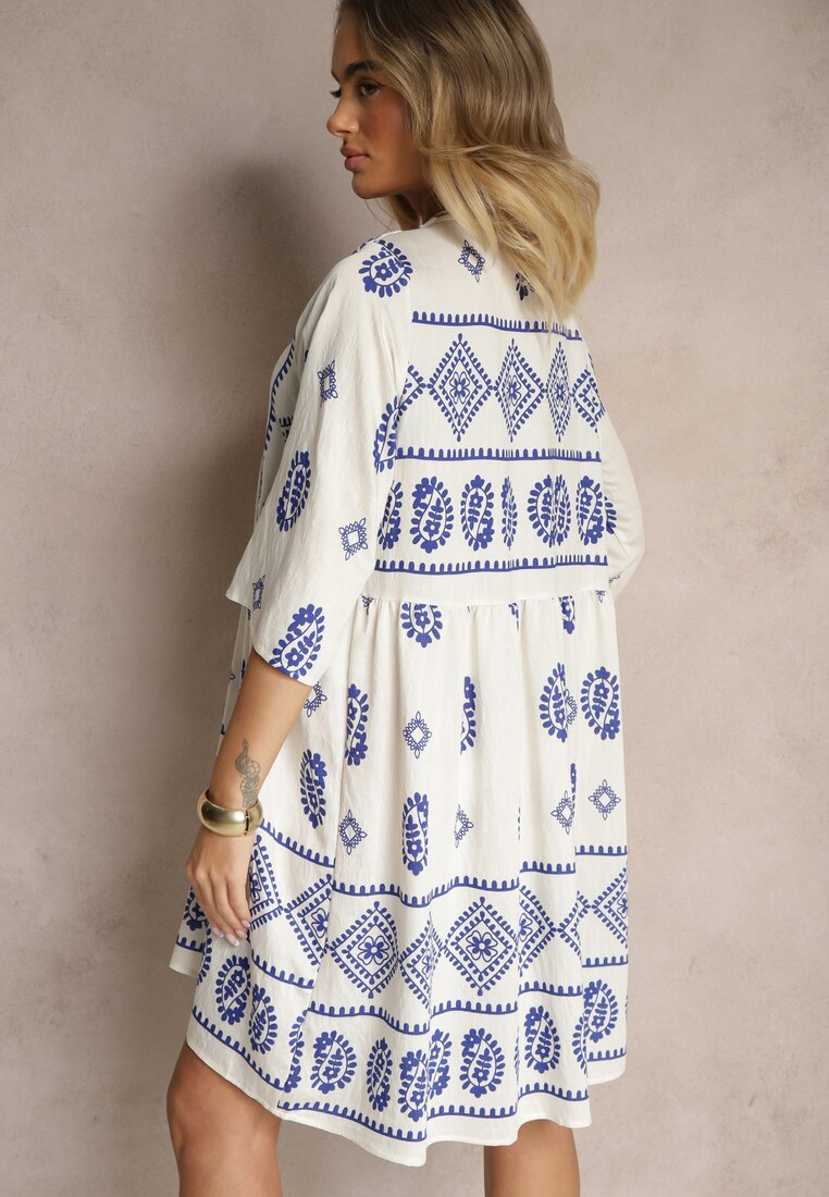 Rochie Virisna Albastră cu alb