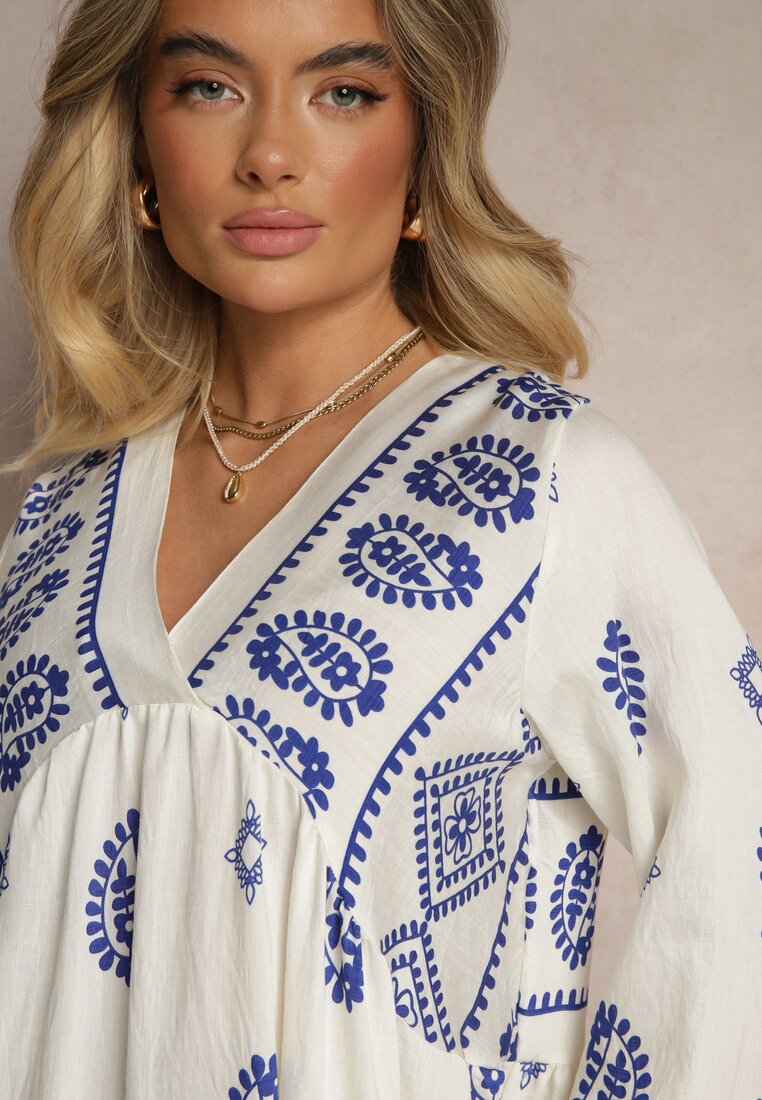 Rochie Virisna Albastră cu alb