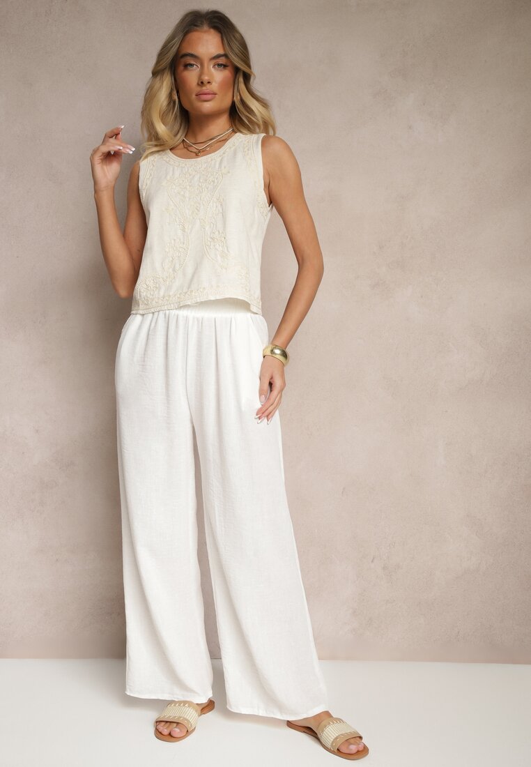 Pantaloni Edilisea Albi