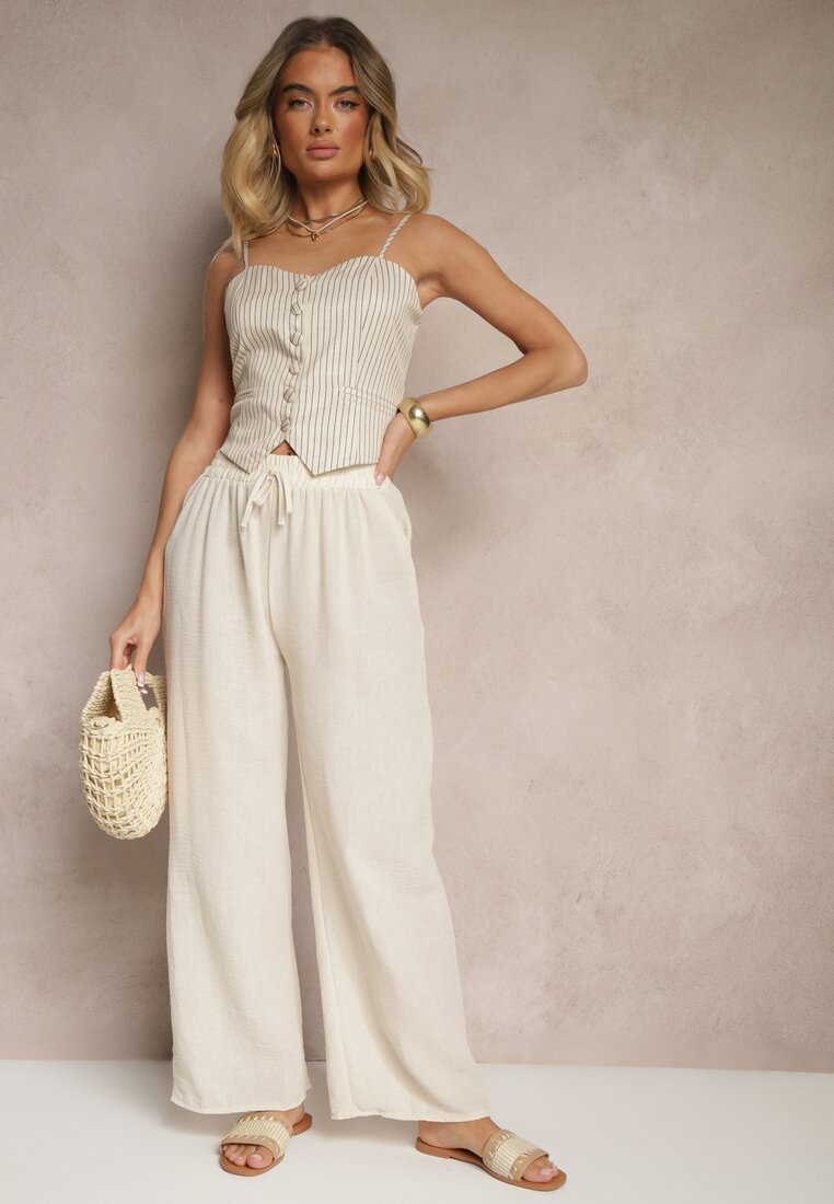 Pantaloni Edilisea Bej deschis