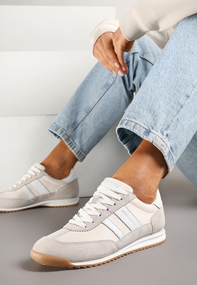 Sneakers Nasnella Gri cu alb