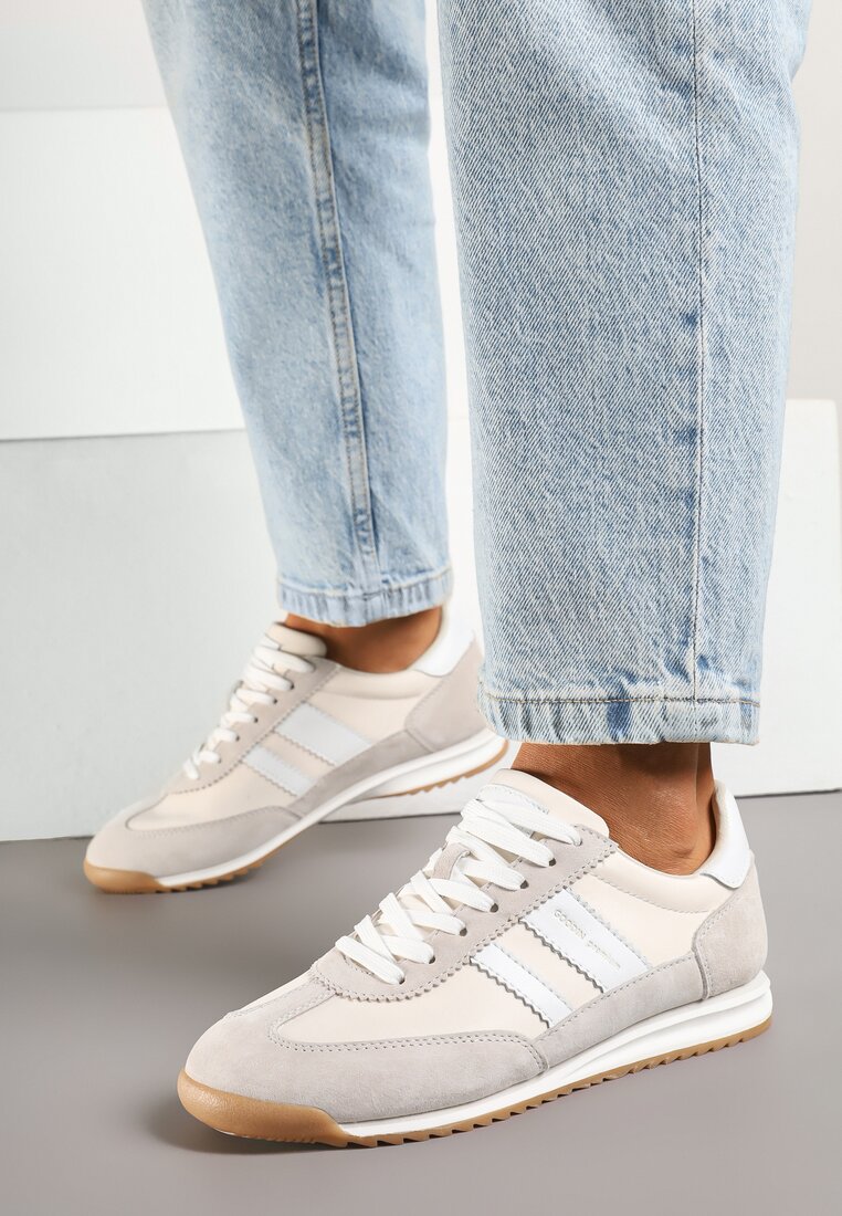 Sneakers Nasnella Gri cu alb
