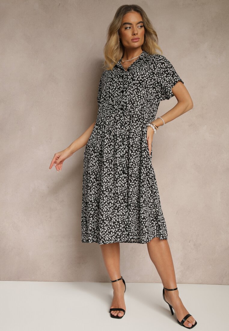 Rochie Sarilon Neagră cu alb