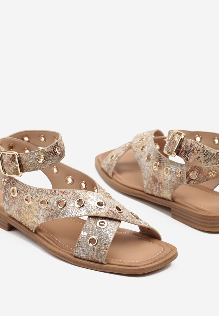 Sandale Annivelle Print piele de șarpe