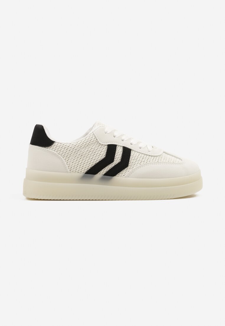 Białe Sneakersy Tenisówki Ozdobione Paskami Falovinia