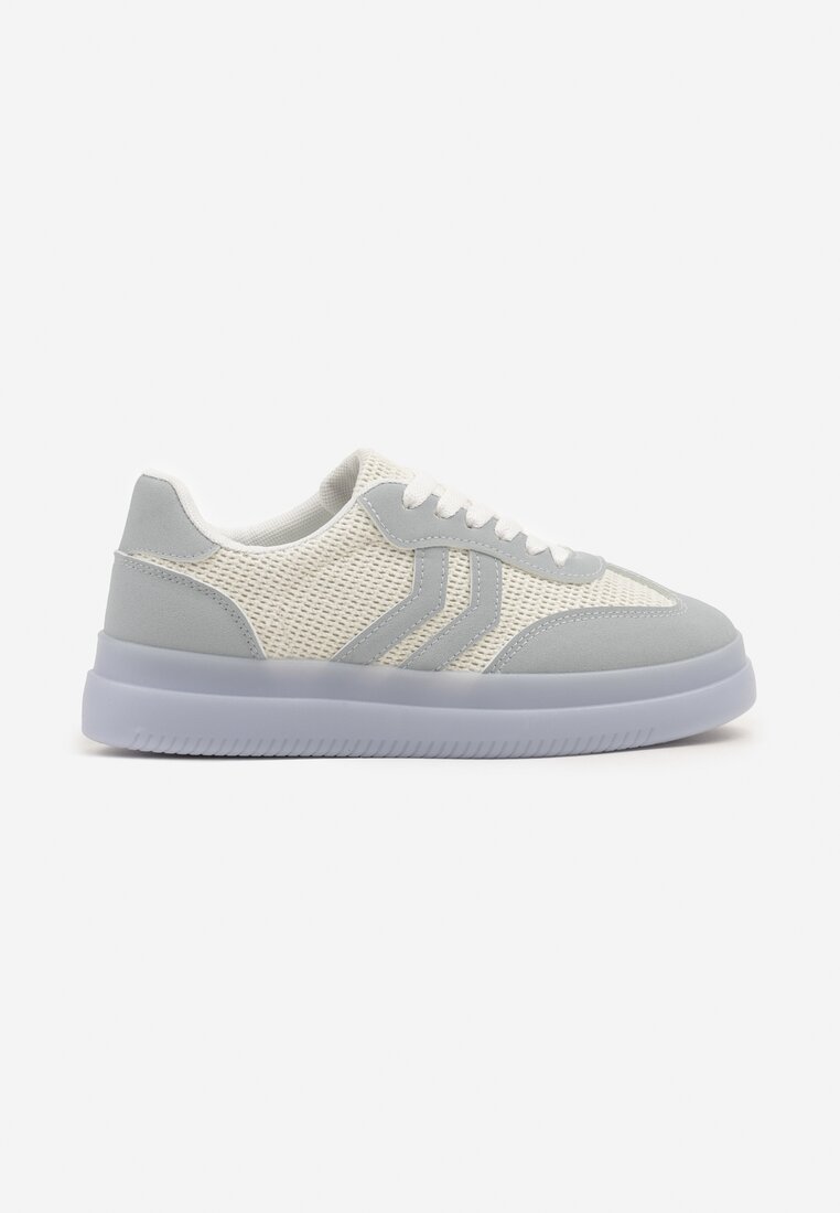 Niebieskie Sneakersy Tenisówki Ozdobione Paskami Falovinia