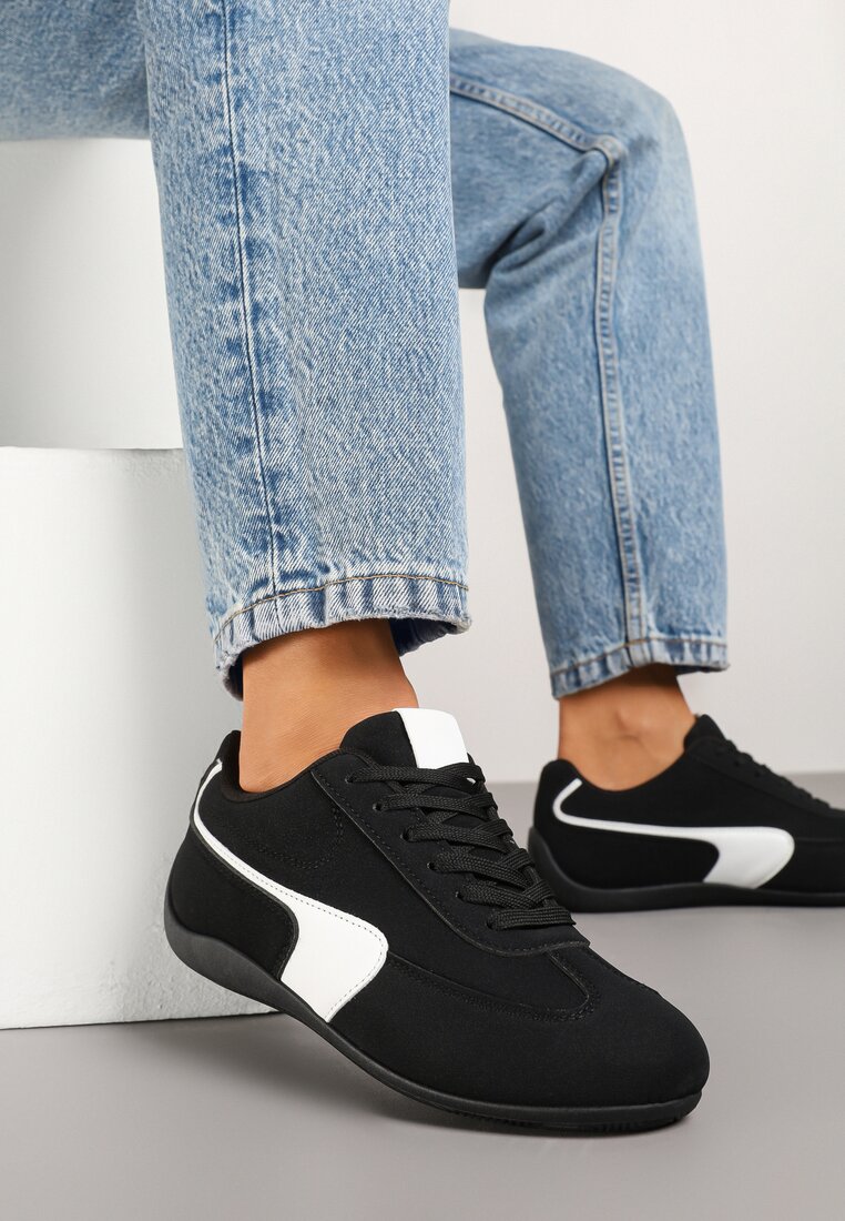 Czarne Sneakersy Typu Klasyczne Tenisówki Zelritia
