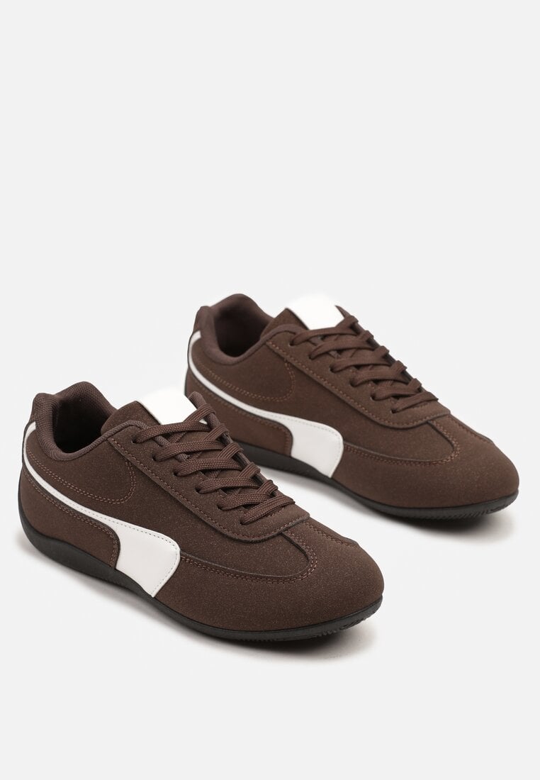 Brązowe Sneakersy Typu Klasyczne Tenisówki Zelritia