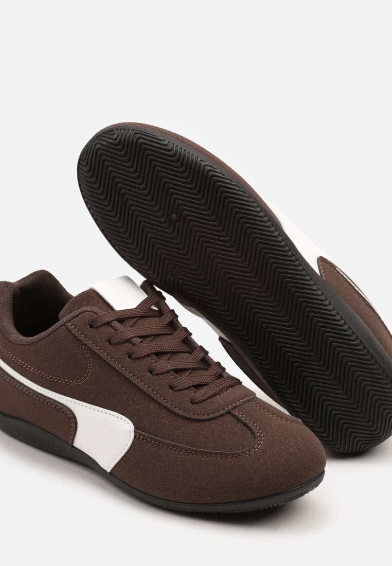Brązowe Sneakersy Typu Klasyczne Tenisówki Zelritia