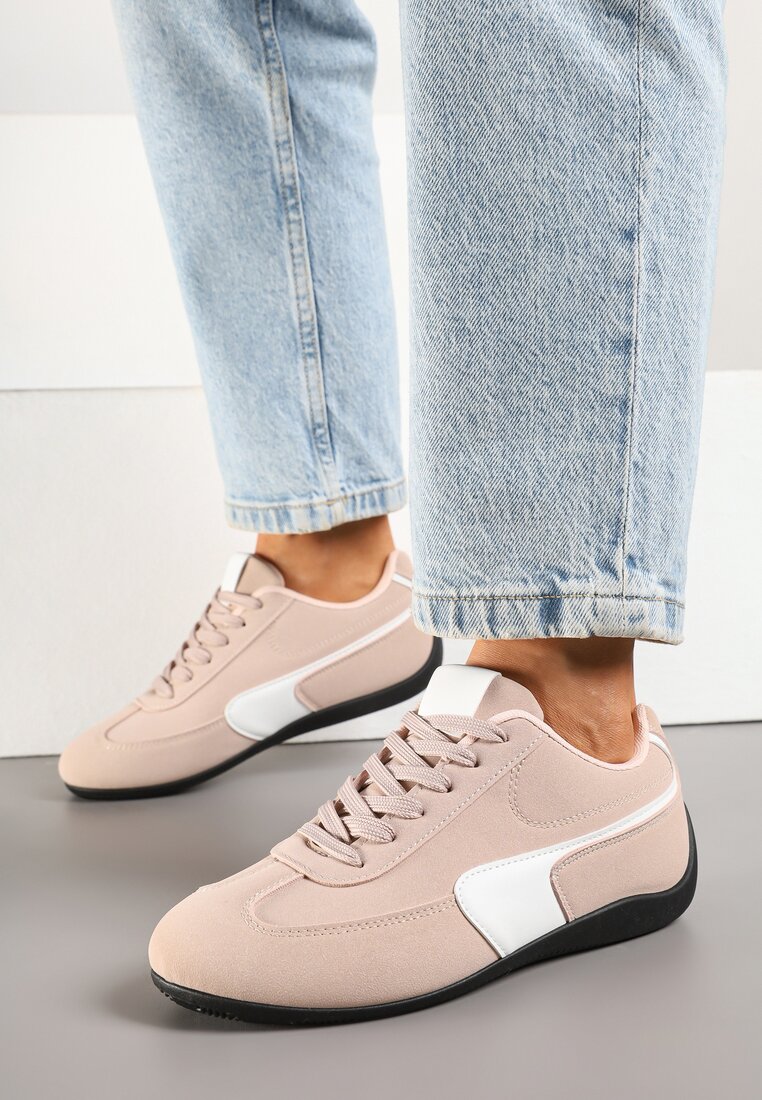 Różowe Sneakersy Typu Klasyczne Tenisówki Zelritia
