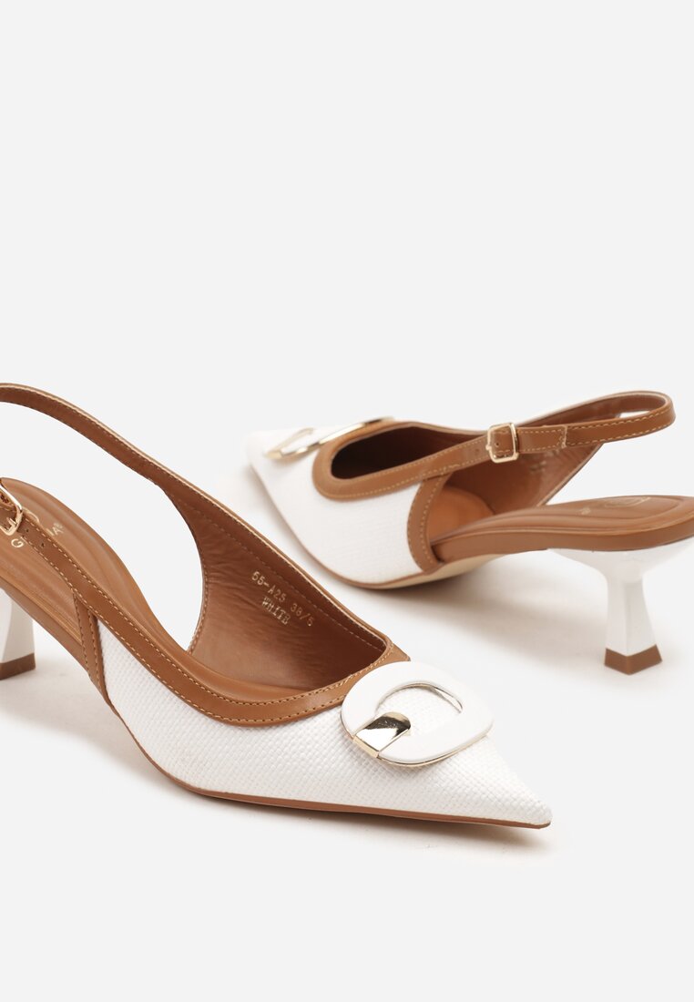 Pantofi cu toc Arvania Albi