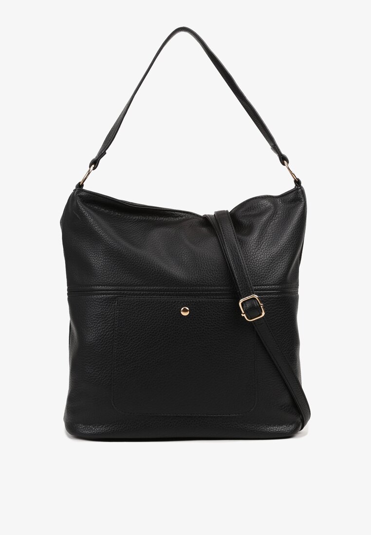 Czarna Torebka Typu Hobo z Dodatkowym Paskiem Crossbody Janallora