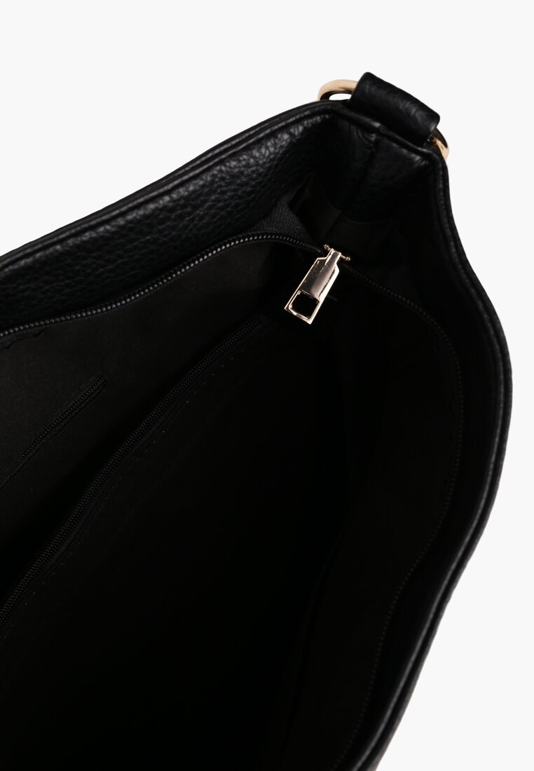 Czarna Torebka Typu Hobo z Dodatkowym Paskiem Crossbody Janallora