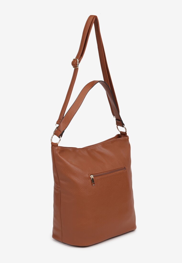 Brązowa Torebka Typu Hobo z Dodatkowym Paskiem Crossbody Janallora