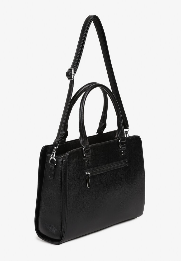 Czarna Torebka Shopperka z Dodatkowym Paskiem Crossbody Sunirora