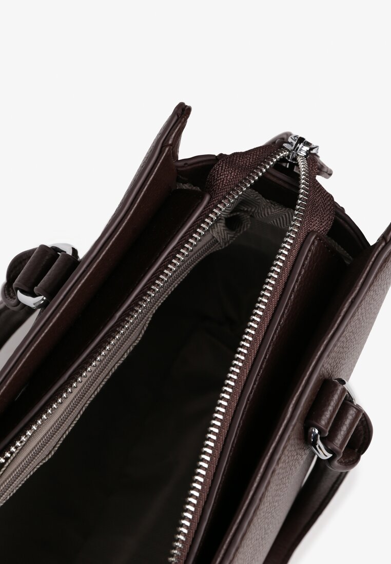 Brązowa Torebka Shopperka z Dodatkowym Paskiem Crossbody Sunirora
