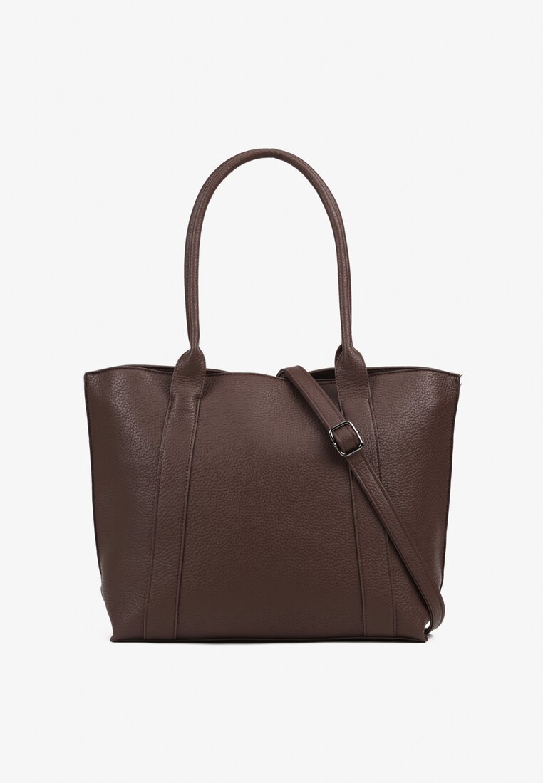 Brązowa Duża Torebka Tote w Stylu Casual Firpio