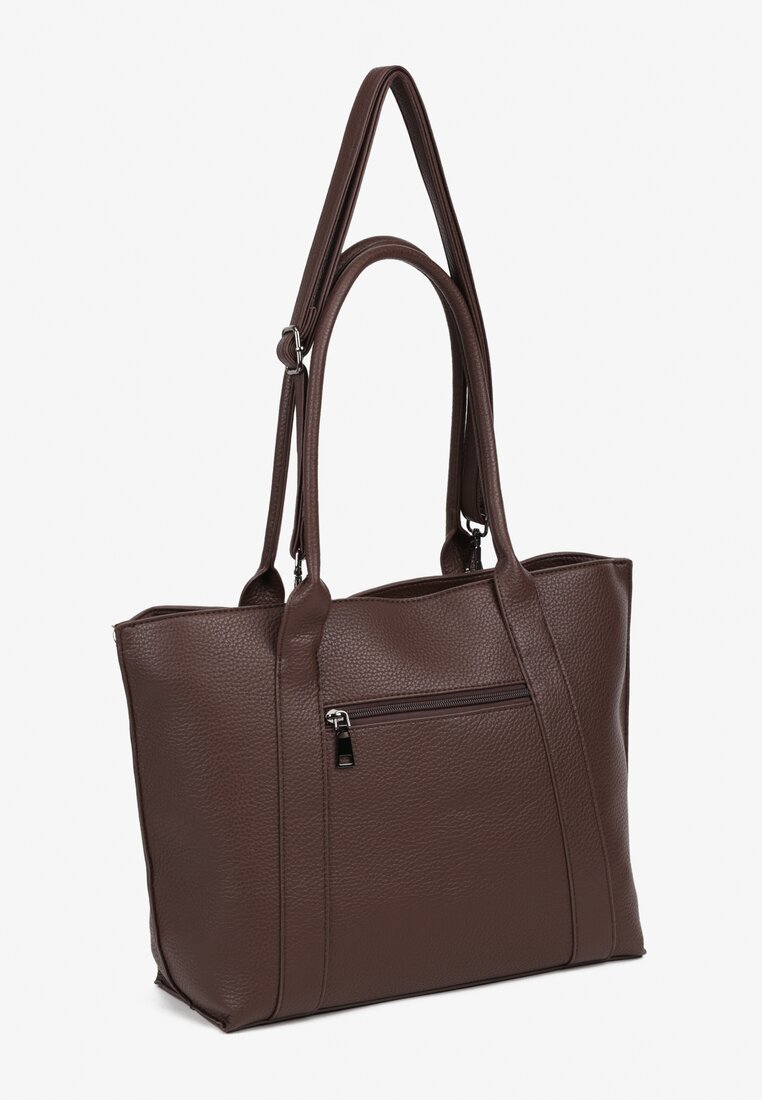 Brązowa Duża Torebka Tote w Stylu Casual Firpio