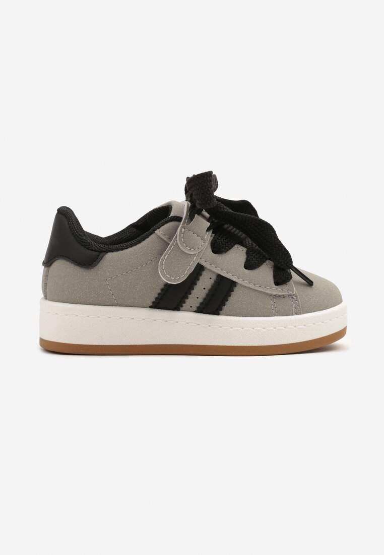 Szare Buty Sportowe Sneakersy Ozdobione Paskami Worriti