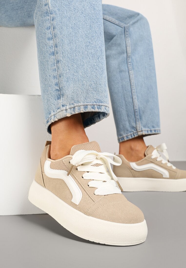 Sneakers Kornelna Bej închis