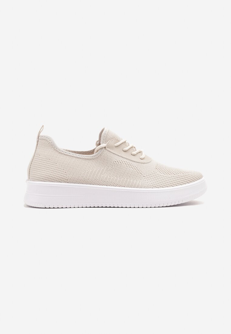 Beżowe Siateczkowe Buty Sportowe Sneakersy Eravessa