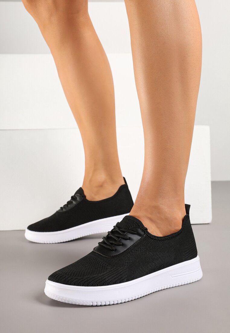 Czarne Siateczkowe Buty Sportowe Sneakersy Eravessa