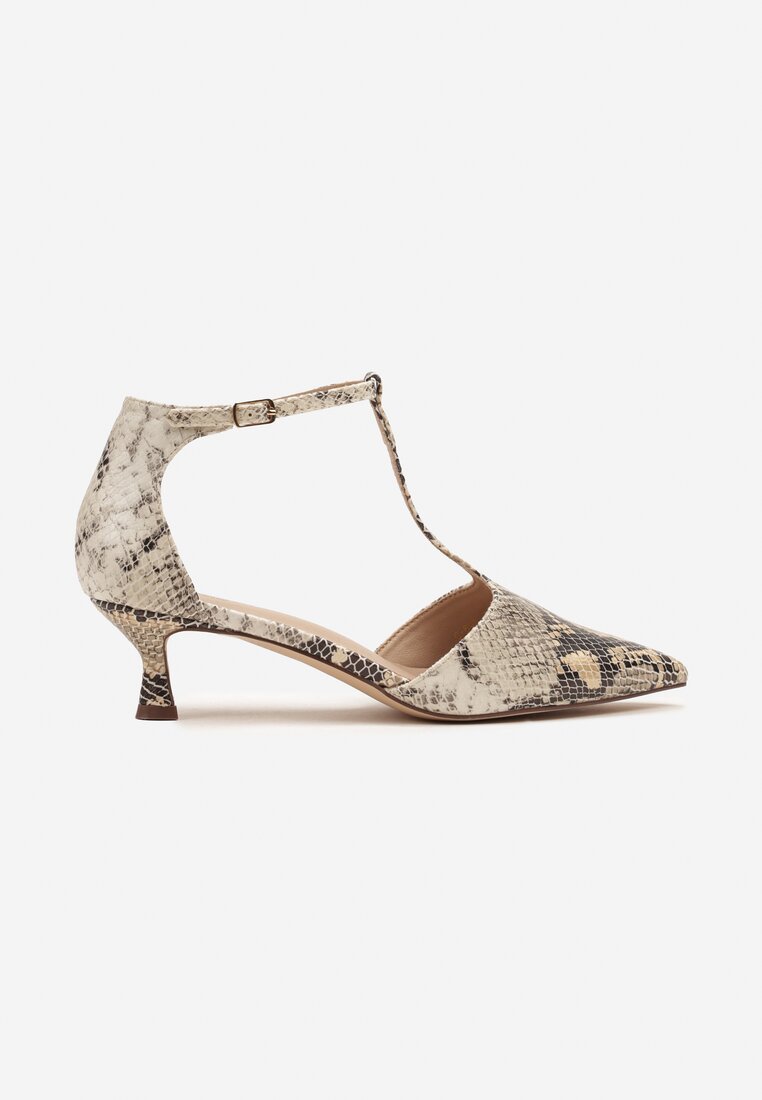 Pantofi cu toc Liliora Print piele de șarpe