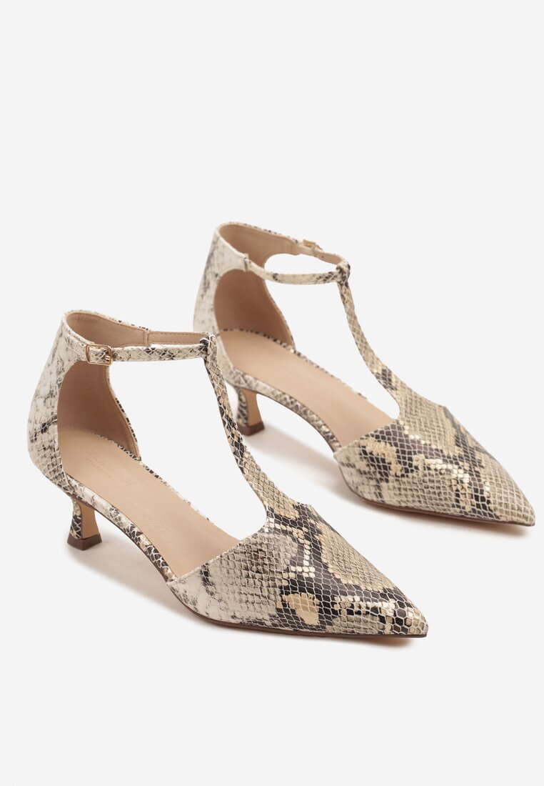 Pantofi cu toc Liliora Print piele de șarpe