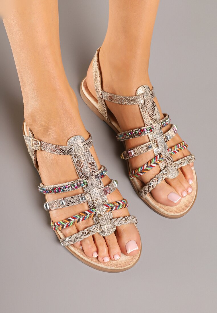 Sandale Ronevera Print piele de șarpe