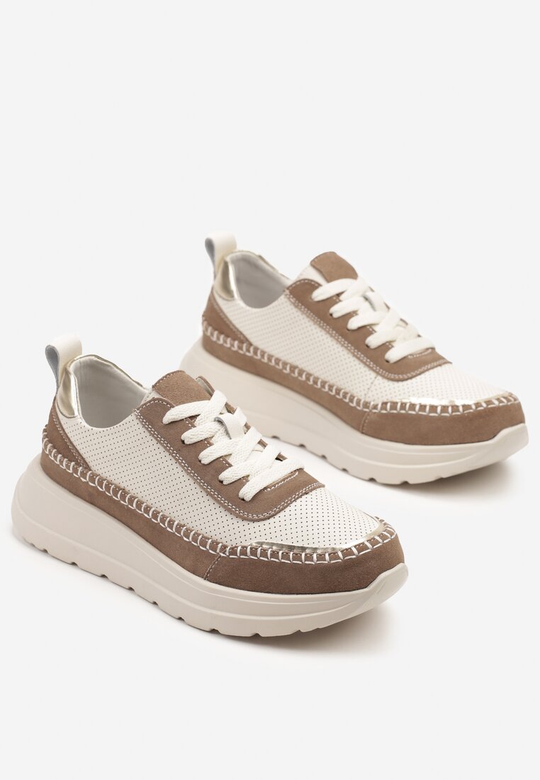 Sneakers Renosa Bej cu maro
