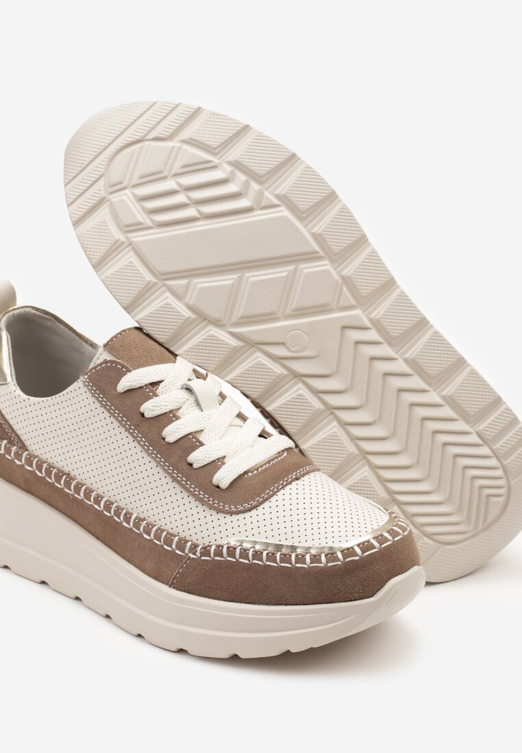 Sneakers Renosa Bej cu maro