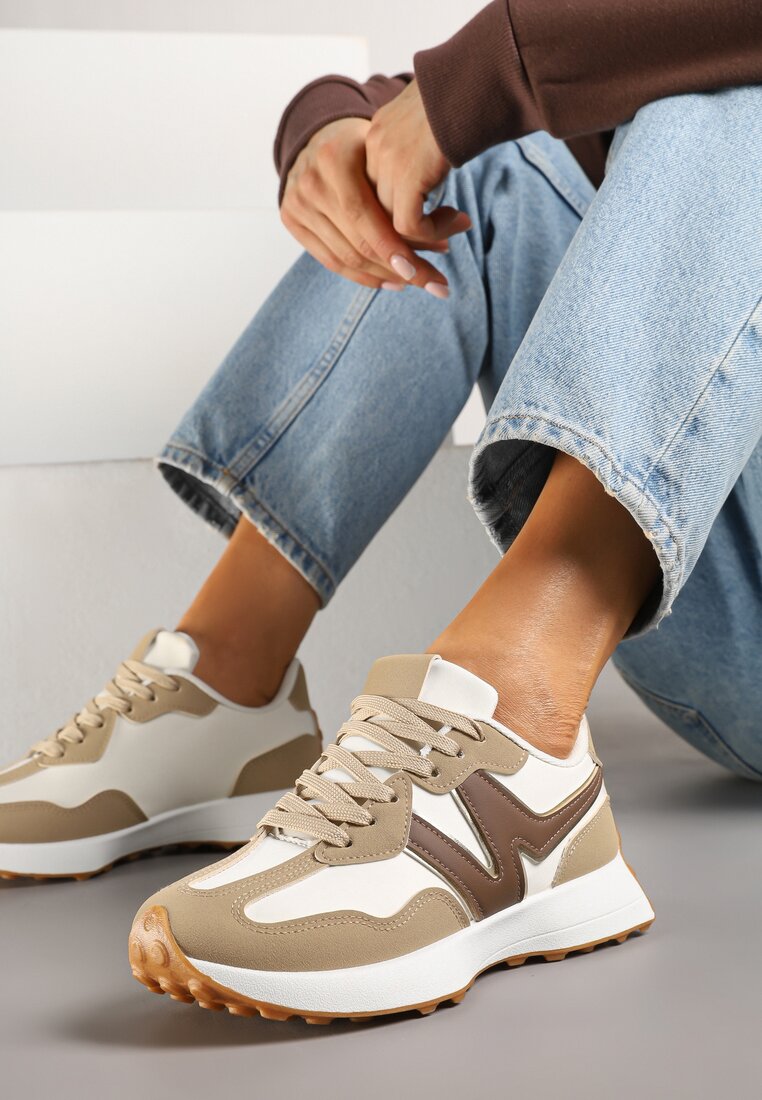 Sneakers Jenaviella Bej închis