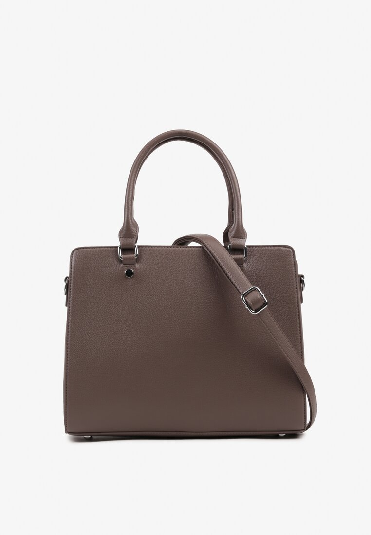 Ciemnobeżowa Torebka Shopperka z Dodatkowym Paskiem Crossbody Sunirora