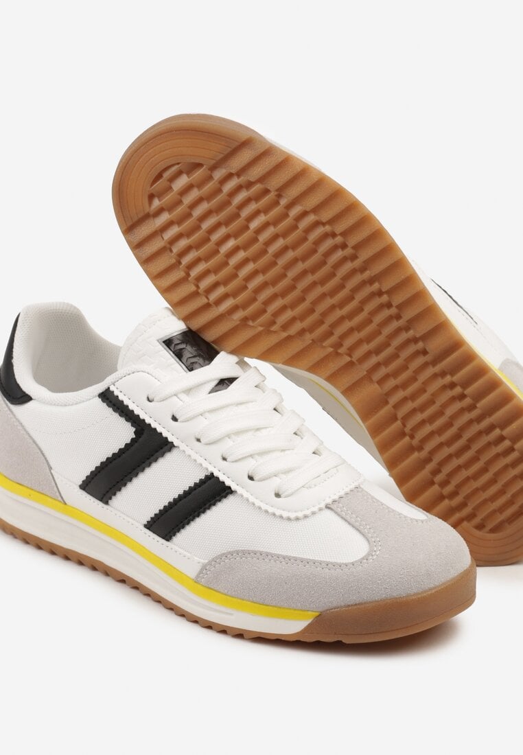 Białe Sneakersy Ozdobione Paskami Nairalina