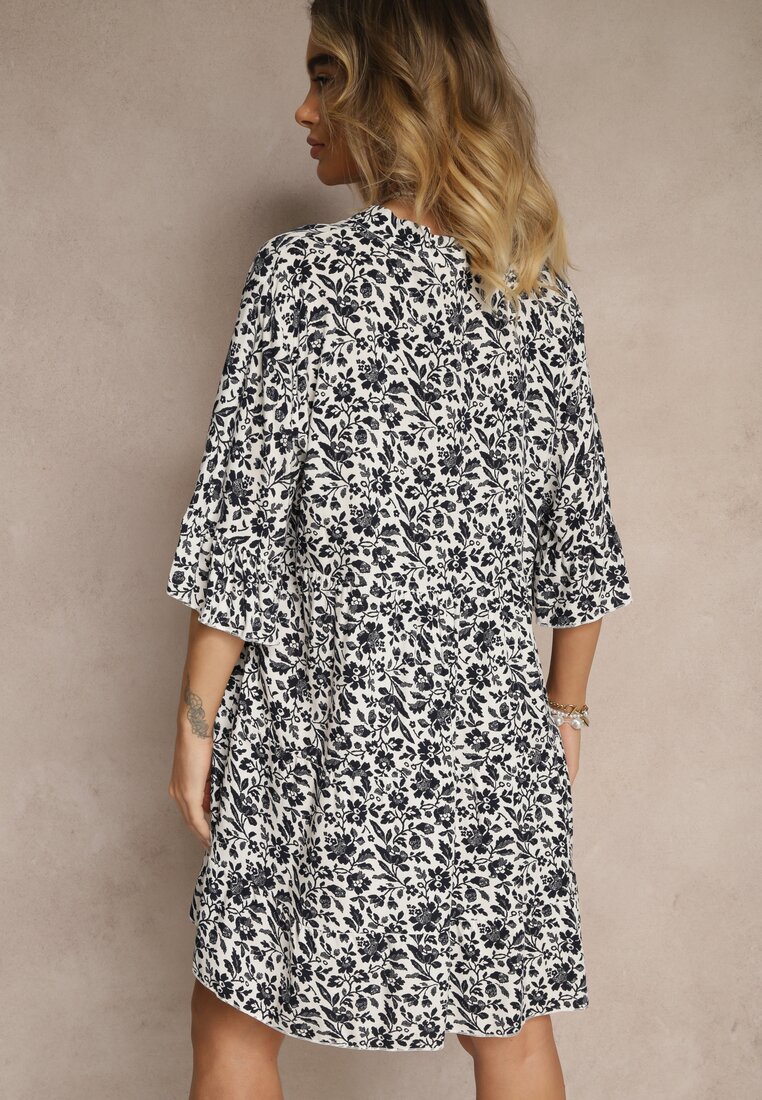 Rochie Jenelitia Albă cu bleumarin