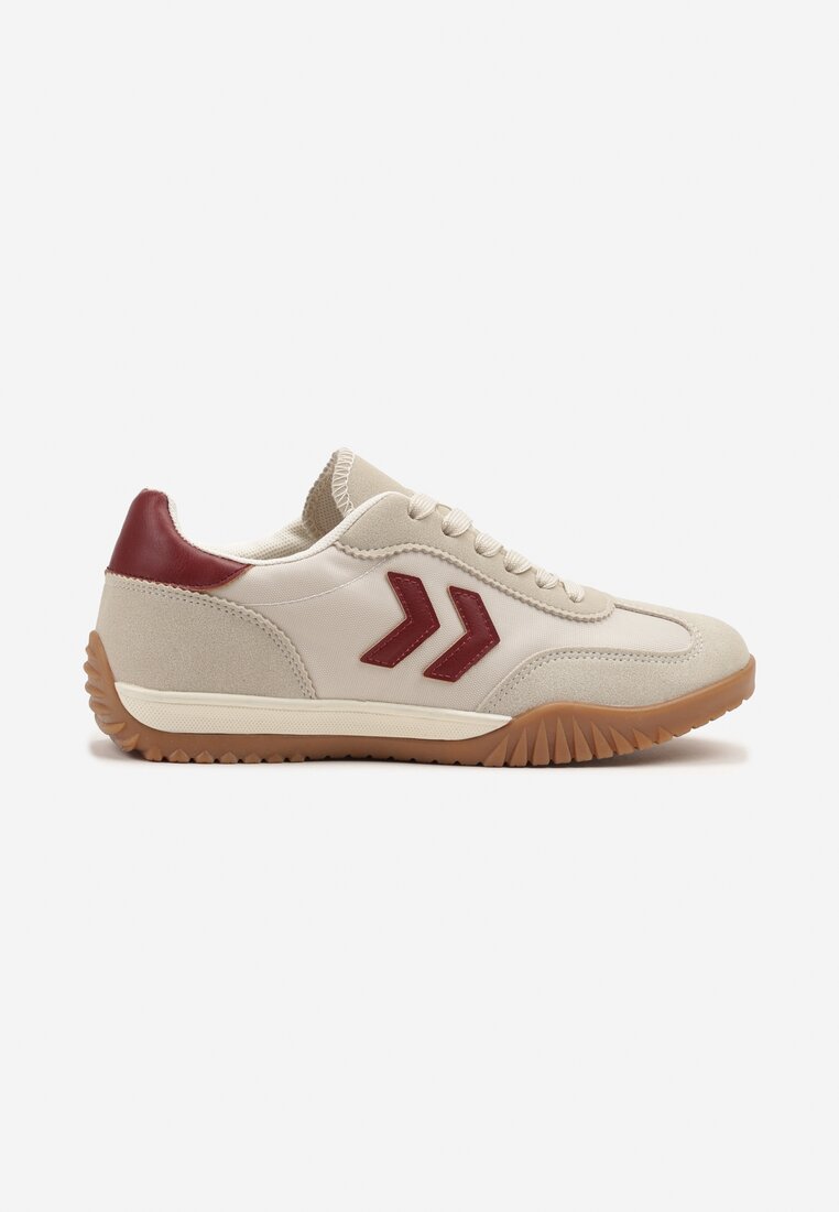 Sneakers Mepenna Bej cu roșu