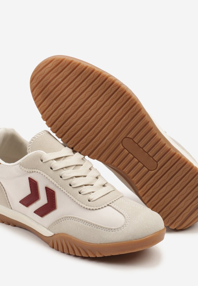 Sneakers Mepenna Bej cu roșu