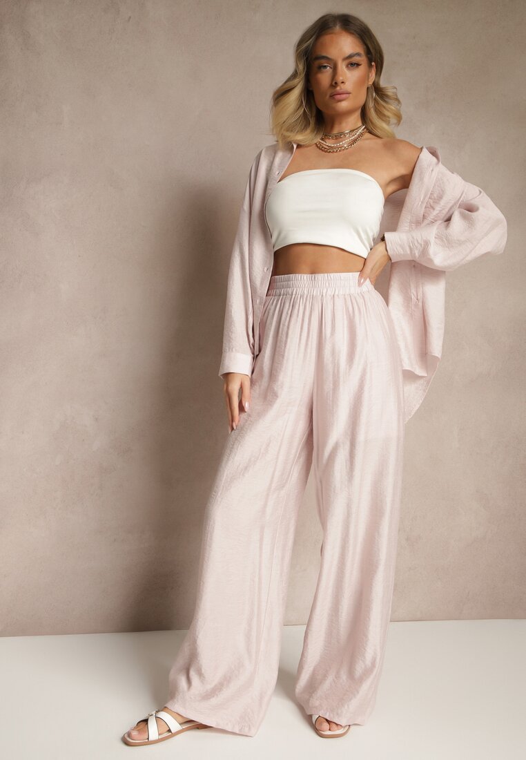 Pantaloni Jenarielis Roz deschis
